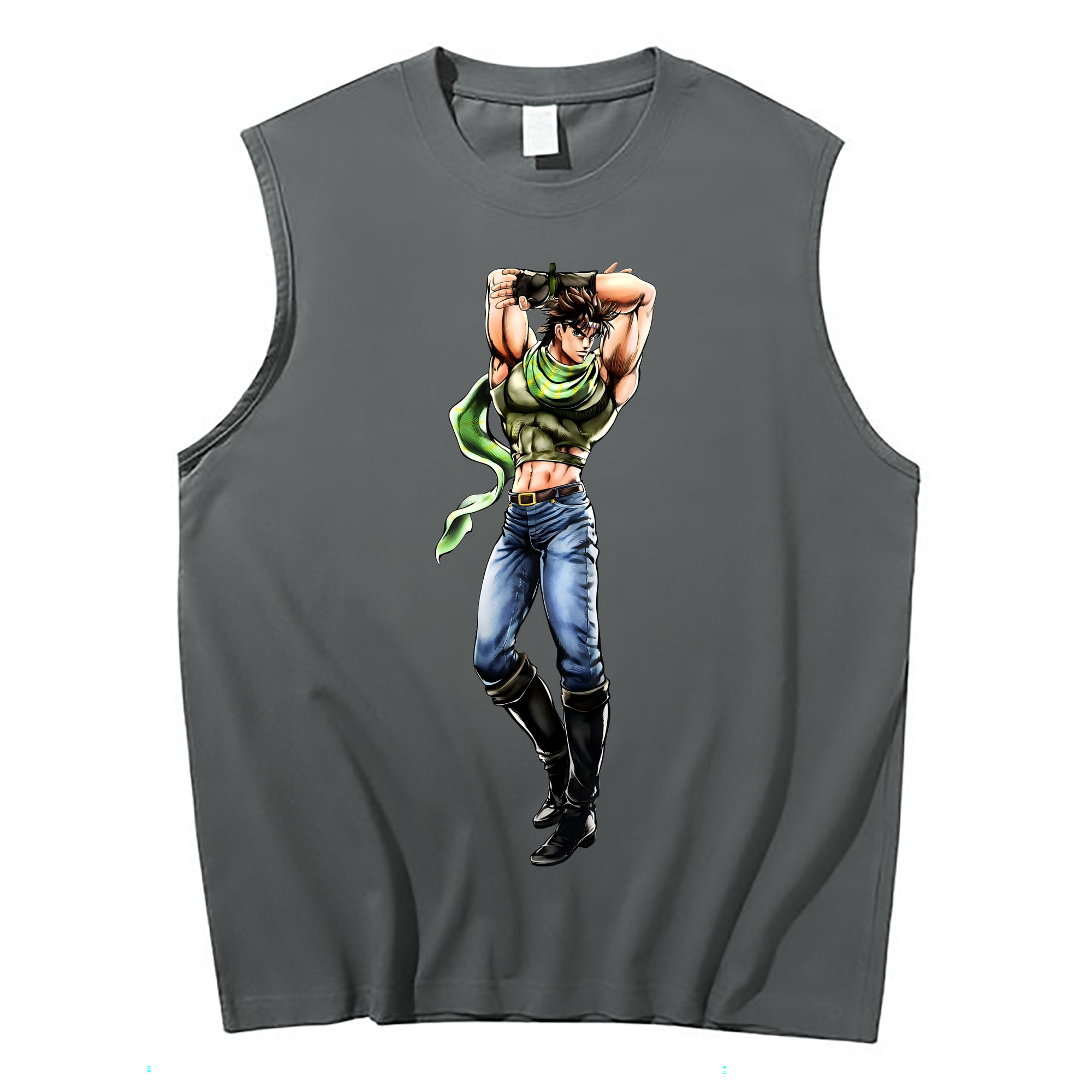 （画像用） ジョジョの奇妙な冒険 ジョセフ?ジョースター JoJo's Bizarre Adventure Joseph Joestar コットン100％タンクトップ（フロントプリント）